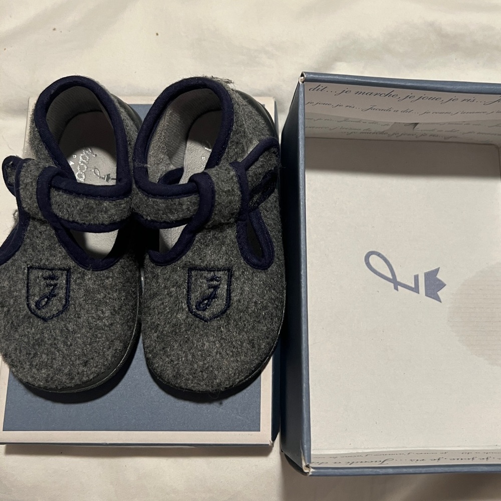 jacadi baby toddler shoes levarard gris anthracite garcon size 20